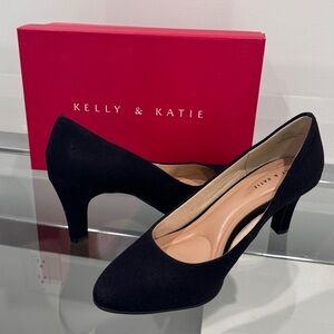 Kelly & Katie Genna Twill Canvas Black Women’s 2.75” Heel Shoes (Sz 7)